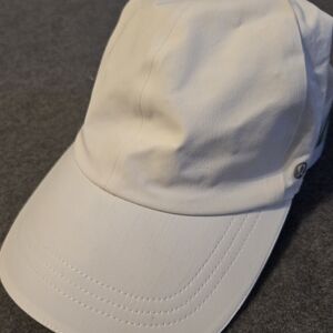 Lululemon White Fast And Free Run Hat Womens One Size Strapback Sport